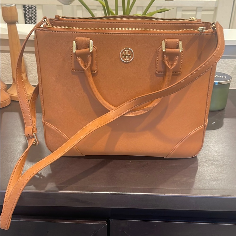 Tory Burch Tan Structured Leather Tote - Picture 6 of 8